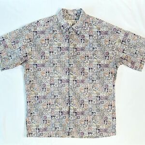 Tori Richard Men's Batik Patterned Hawaiian Shirt 100% Cotton Lawn Size M